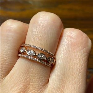 Rose gold stackable rings (3)